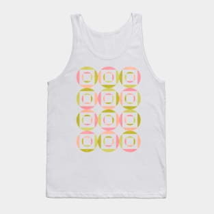 Geometric Shapes Pink Green Tank Top